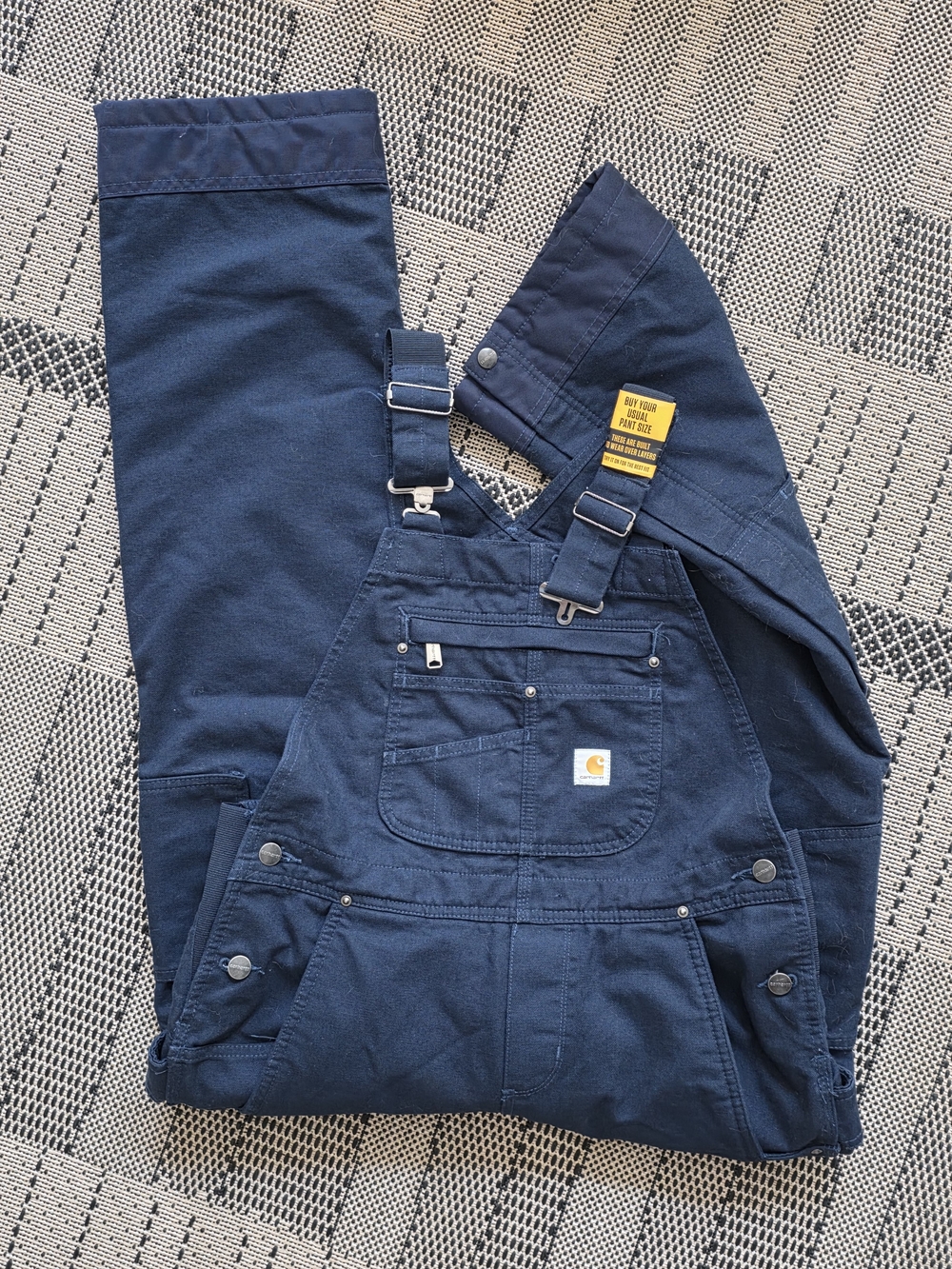NWT Carhartt Women's Relaxed Fit Insulated Overalls Navy Small Short OR4031-W